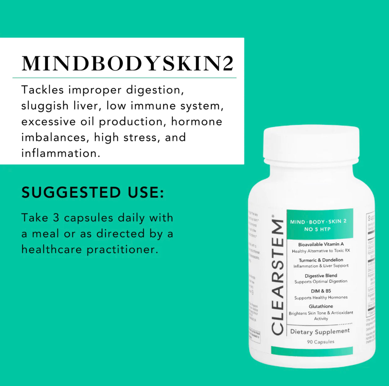 CLEAR STEM MINDBODYSKIN® 2 Supplement (No 5-HTP)