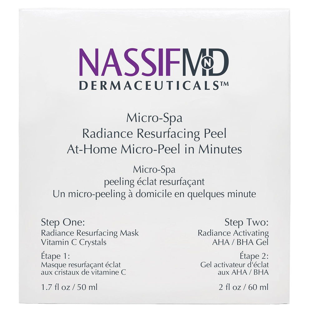 NassifMD Dermaceuticals™

Micro-Spa Radiance Resurfacing Peel